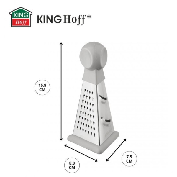 Терка кухонна Kinghoff KH-1987, трьохстороння — для натирання сиру, овочів, цитрусів