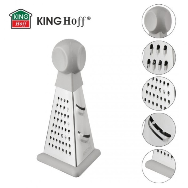 Терка кухонна Kinghoff KH-1987, трьохстороння — для натирання сиру, овочів, цитрусів