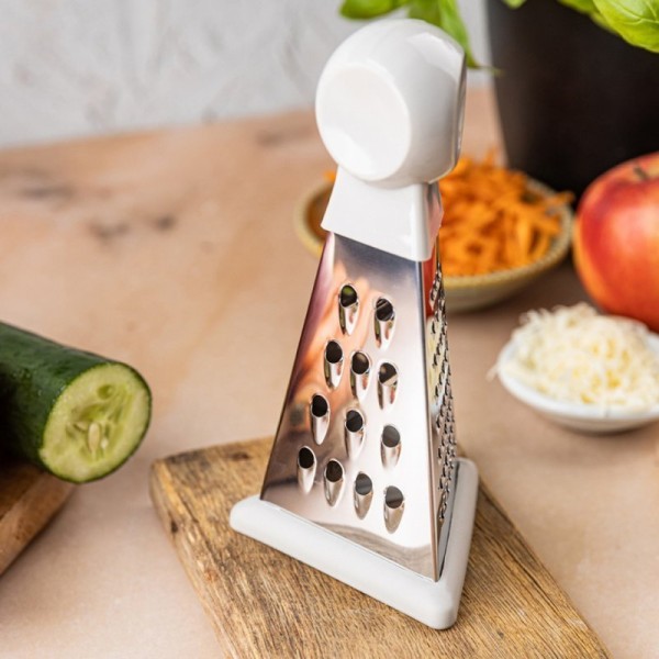 Терка кухонна Kinghoff KH-1987, трьохстороння — для натирання сиру, овочів, цитрусів