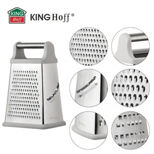Терка кухонна Kinghoff KH-1990, чотиристороння — для нарізки овочів та сиру