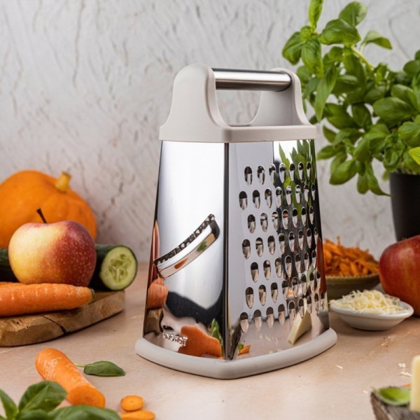 Терка кухонна Kinghoff KH-1990, чотиристороння — для нарізки овочів та сиру