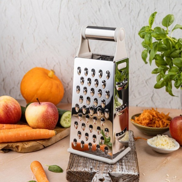 Терка кухонна Kinghoff KH-1989, 4 сторони — для натирання овочів, сиру, цитрусів