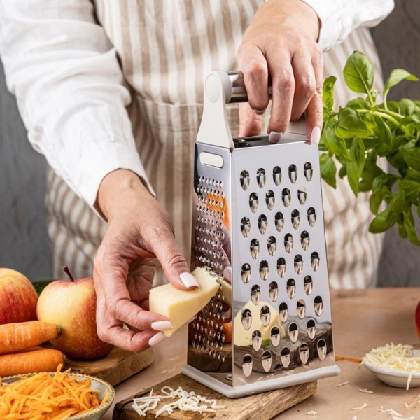 Терка кухонна Kinghoff KH-1989, 4 сторони — для натирання овочів, сиру, цитрусів