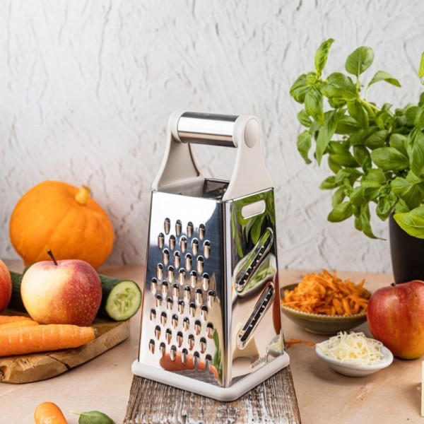 Терка Kinghoff KH-1992, чотиристороння для овочів і сиру, кухонний інструмент