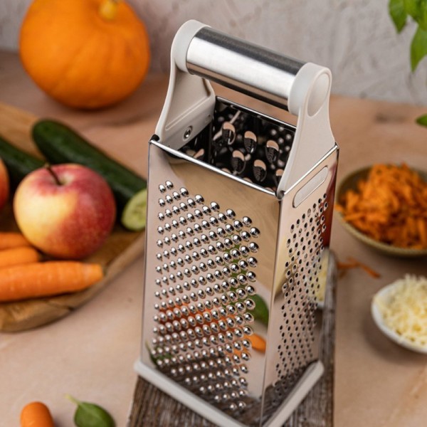 Терка Kinghoff KH-1992, чотиристороння для овочів і сиру, кухонний інструмент