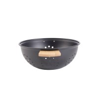 Сито кухонне Modern Kitchen Durszlak 24xH10 см з бамбуковими ручками для зцідження рідин