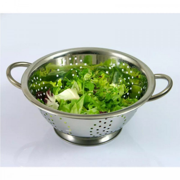 STALOWY DURSZLAK 24cm Z UCHWYTAMI KINGHOFF KH-1235