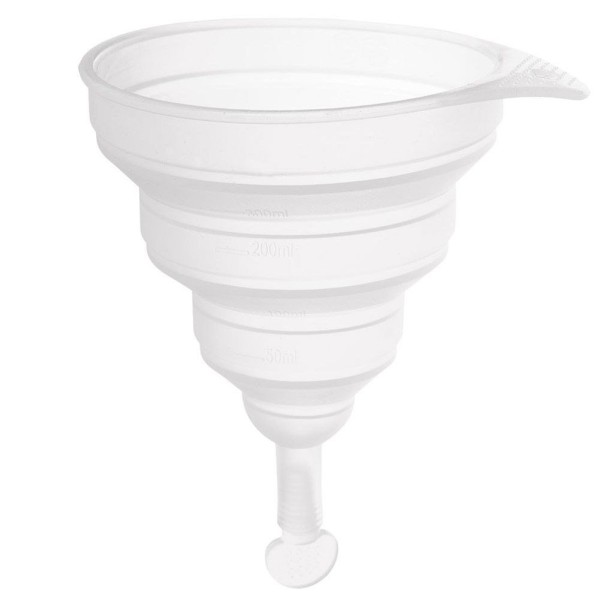 LEJEK KUCHENNY SILIKONOWY SKŁADANY 12CM Z MIARKĄ DO SŁOIKÓW BUTELEK BIAŁY KEMP ORION 120454