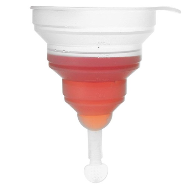 LEJEK KUCHENNY SILIKONOWY SKŁADANY 12CM Z MIARKĄ DO SŁOIKÓW BUTELEK BIAŁY KEMP ORION 120454