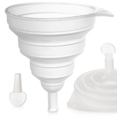 Lejek kuchenny, Kemp Orion 120454, składany silikonowy 12 cm z miarką do słoików i butelek, biały