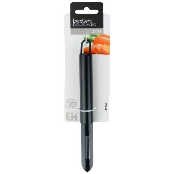 Овочечистка, EXCELLENT HOUSEWARE, pionowa obieraczka 19.5 см, сталева чорна (для овочів і фруктів)