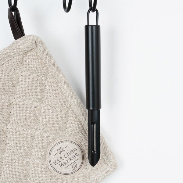 Овочечистка, EXCELLENT HOUSEWARE, pionowa obieraczka 19.5 см, сталева чорна (для овочів і фруктів)