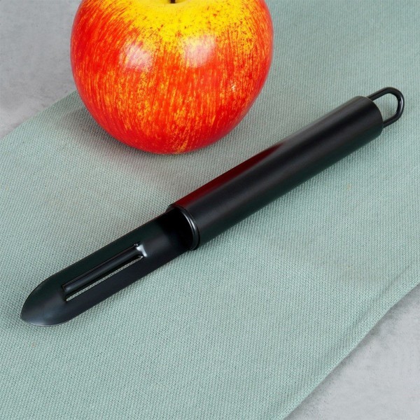 Овочечистка, EXCELLENT HOUSEWARE, pionowa obieraczka 19.5 см, сталева чорна (для овочів і фруктів)