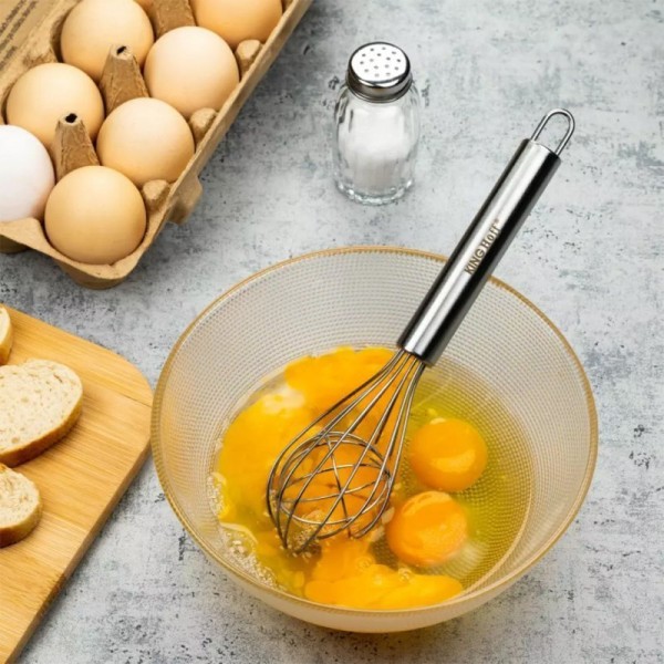 Тріскачка кухонна, Kinghoff KH-3179, сталева збивалка з кулькою — для збивання кремів і соусів