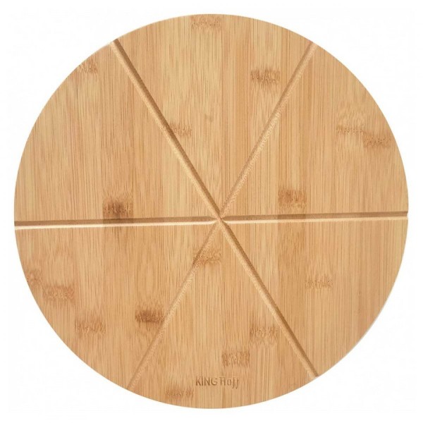 Deska do krojenia i serwowania Kinghoff KH-1565 bambusowa taca do pizzy 35 cm