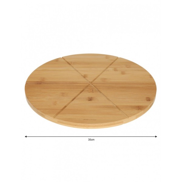 Deska do krojenia i serwowania Kinghoff KH-1565 bambusowa taca do pizzy 35 cm