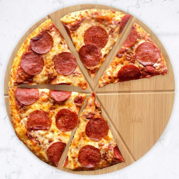 Deska do krojenia i serwowania Kinghoff KH-1565 bambusowa taca do pizzy 35 cm