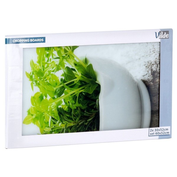 Доска для нарізки та захист плити, VILDE 259679, скляна 60×52 см (кухонна)