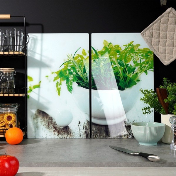 Доска для нарізки та захист плити, VILDE 259679, скляна 60×52 см (кухонна)