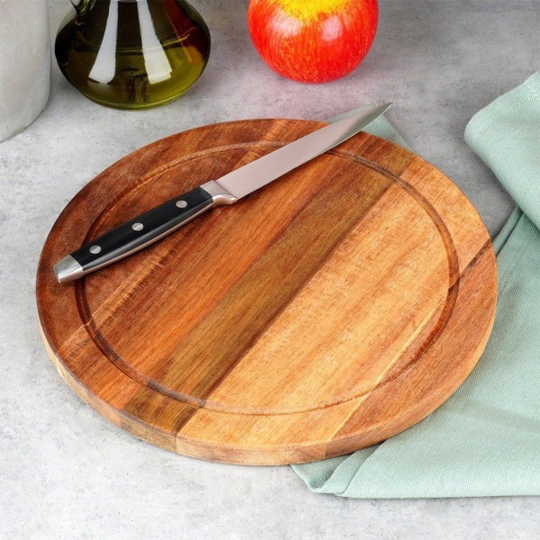 Доска для нарізки та сервування, EXCELLENT HOUSEWARE 259696, дерев'яна 25 см (кухня)