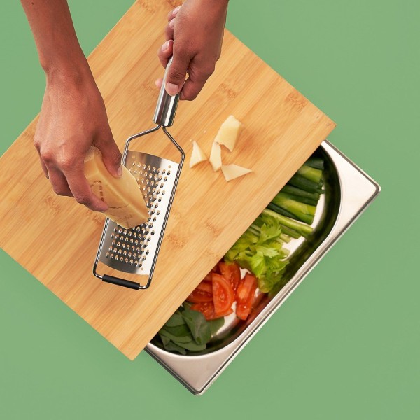 Дошка для нарізання, KELA, Kenina, бамбук 36×27 см з висувною підкладкою для збору крихт