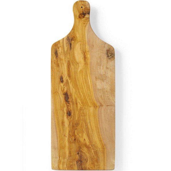 Deska do krojenia Hendi 505267 z drewna oliwnego 600x200x18 mm z uchwytem do serwowania