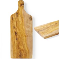 Deska do krojenia Hendi 505267 z drewna oliwnego 600x200x18 mm z uchwytem do serwowania