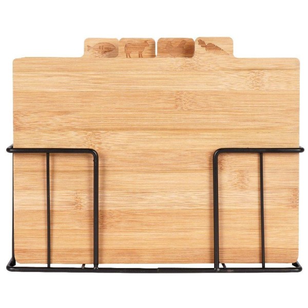 Дошки для нарізання, ZESTAW, 4 бамбукові дошки у вертикальному стояку (кухня) Дошки для нарізання, ZESTAW, 4 бамбукові дошки у вертикальному стояку (кухня)