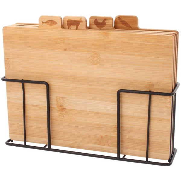 Дошки для нарізання, ZESTAW, 4 бамбукові дошки у вертикальному стояку (кухня) Дошки для нарізання, ZESTAW, 4 бамбукові дошки у вертикальному стояку (кухня)