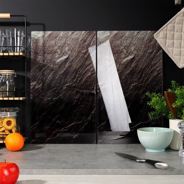 Доска для нарізки та захисна скляна панель, VILDE 60×52 см — для кухонної стінки/плити