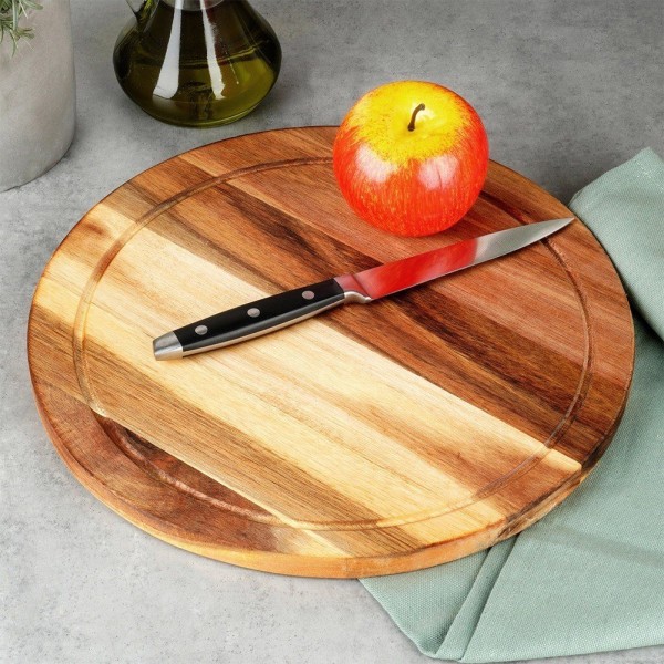 Дошка для нарізки та сервірування, EXCELLENT HOUSEWARE 259697, дерев'яна 30 см (кухня, подача)