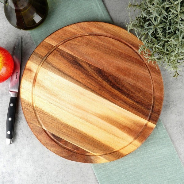 Дошка для нарізки та сервірування, EXCELLENT HOUSEWARE 259697, дерев'яна 30 см (кухня, подача)