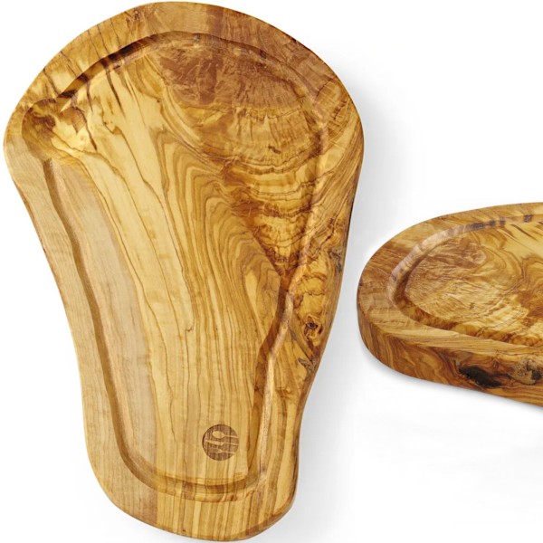 Deska do serwowania Hendi 505199 z drewna oliwnego z rowkiem 300x210x18 mm