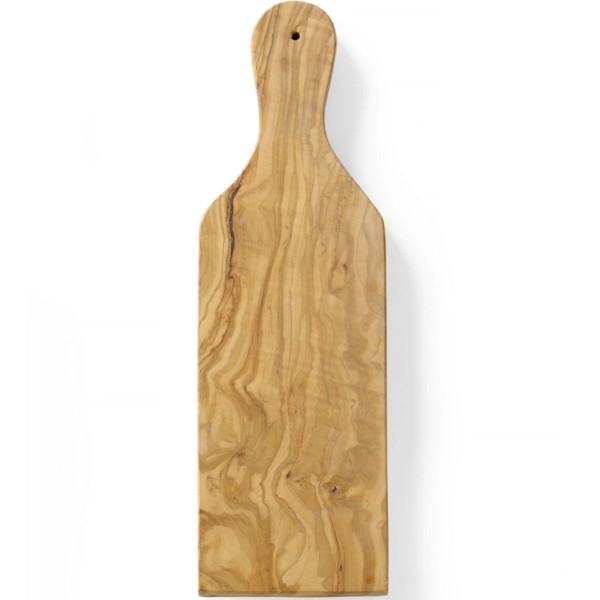 Deska do krojenia i serwowania Hendi 505243 z drewna oliwnego z uchwytem 350x120x18 mm