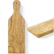 Deska do krojenia i serwowania Hendi 505243 z drewna oliwnego z uchwytem 350x120x18 mm