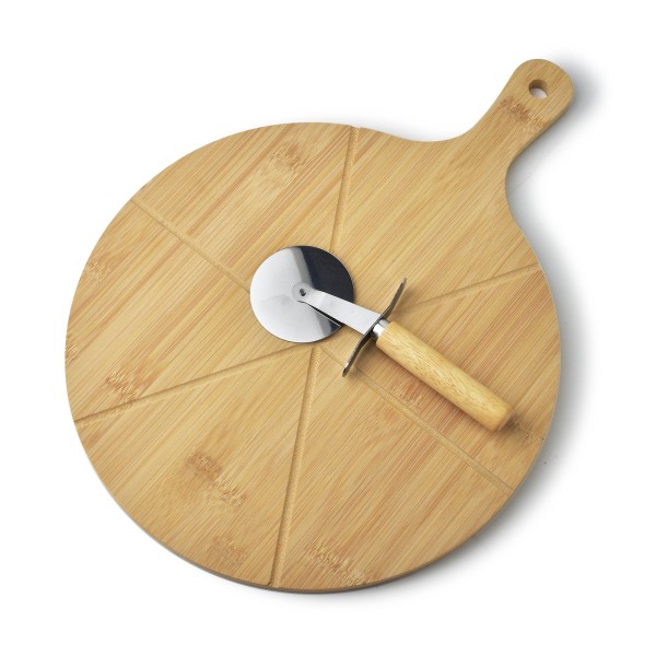 Deska do krojenia Modern Kitchen do pizzy z krajaczem 42x31x1 cm