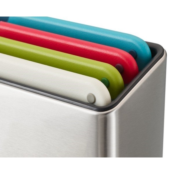 Набір до кухні JJ, Folio 4 дерев'яні/пластикові дошки + підставка, 5 ел., срібний