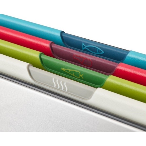 Набір до кухні JJ, Folio 4 дерев'яні/пластикові дошки + підставка, 5 ел., срібний