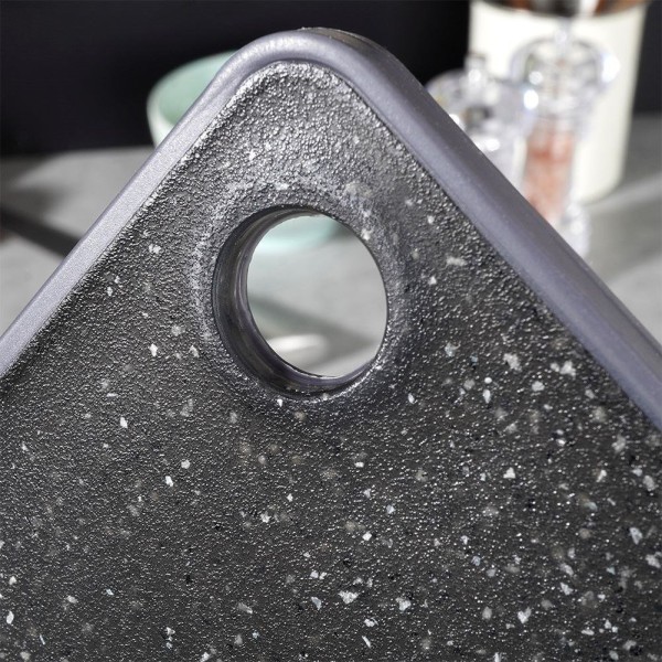 Дошка для нарізки, EXCELLENT HOUSEWARE, 33x23 см чорна пластиковa — кухонна для щоденного використання