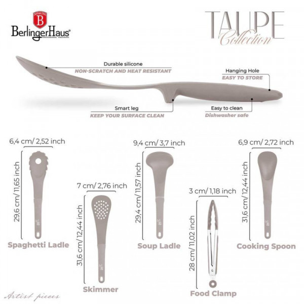ZESTAW PRZYBORÓW KUCHENNYCH BERLINGER HAUS BH-6335 TAUPE
