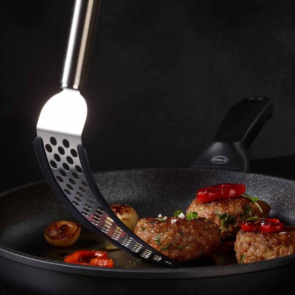 Лопатка Rösle, perforowana długa 32 cm, силіконовий край — для смаження та піднімання їжі