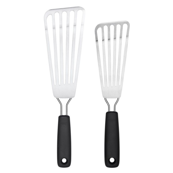 Лопатка для риби та яєць, OXO Good Grips, чорна, для делікатного перевертання та подачі