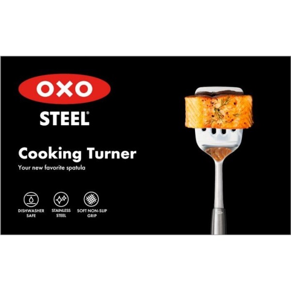 Кухонна лопатка, OXO, Łopatka kuchenna stalowa STEEL, сталева для смаження та перевертання (на сковорідці)
