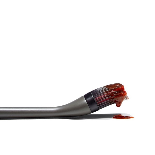 Кисть для грилю, OXO, Pędzel silikonowy do grillowania, силіконова, сіро-червона, для барбекю та маринування