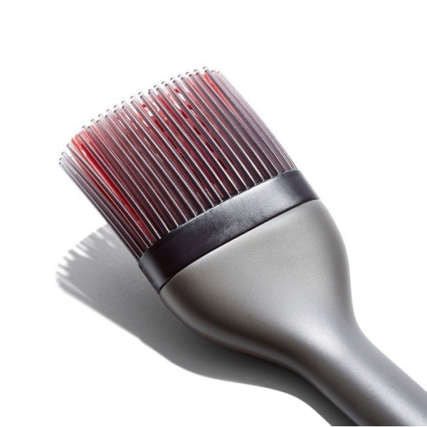 Кисть для грилю, OXO, Pędzel silikonowy do grillowania, силіконова, сіро-червона, для барбекю та маринування