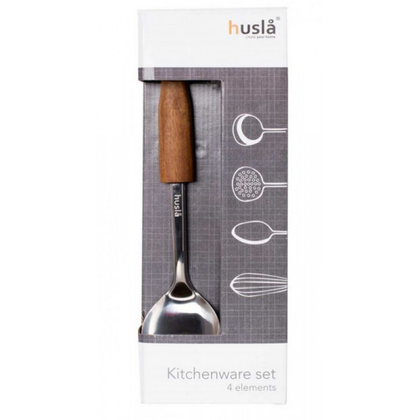 ZESTAW PRZYBORÓW KUCHENNYCH HUSLA DREWNO AKACJOWE 73952