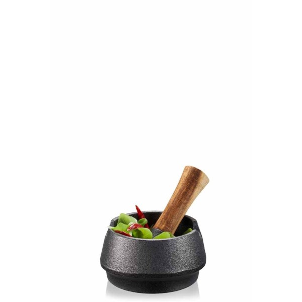 Моцінирований міксер-моцзер, Moździerz, X-PLOSION — чавунний кухонний ступка для товчення та приготування паст, соусів Моцінирований міксер-моцзер, Moździerz, X-PLOSION — чавунний кухонний ступка для товчення та приготування паст, соусів