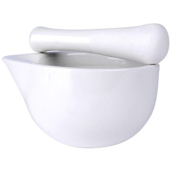 Мождар, Excellent Houseware, порцеляновий білий — для товчення спецій і трав (kuchenny)