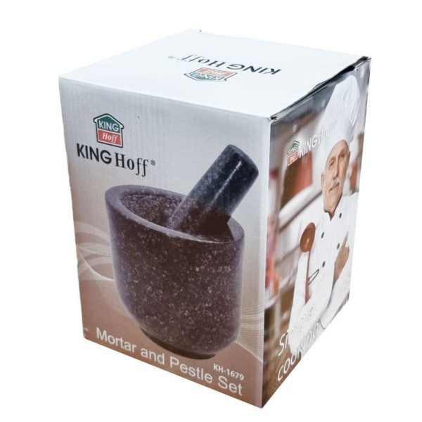 Moździerz kuchenny Kinghoff KH-1679 granitowy Ø12x12cm do ucierania i rozdrabniania