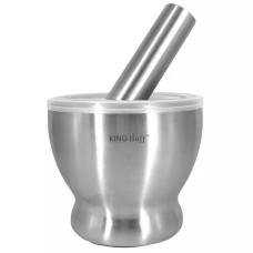 Moździerz kuchenny Kinghoff KH-1661 stal nierdzewna 13 cm z pokrywką